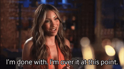 Woman In Orange Dress Saying I'm Done With I'm Over It GIF