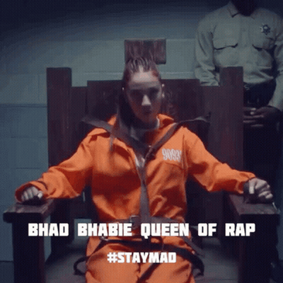 Woman In Orange Jumpsuit Sitting Bhad Bhabie Queen Of Rap GIF