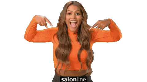 Woman In Orange Shirt Pointing At Self Sticker