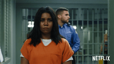 Woman In Orange Uniform Jail Cell Netflix Logo GIF