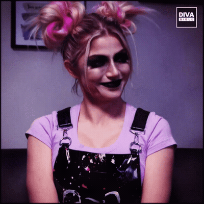 Woman In Overalls And Purple Shirt Diva Girls GIF