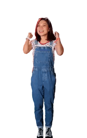 Woman In Overalls Clapping Sticker
