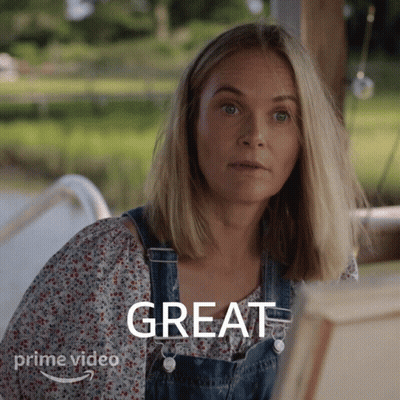 Woman In Overalls With Great Above Canvas GIF
