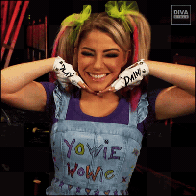 Woman In Overalls With Yovie Wowie GIF
