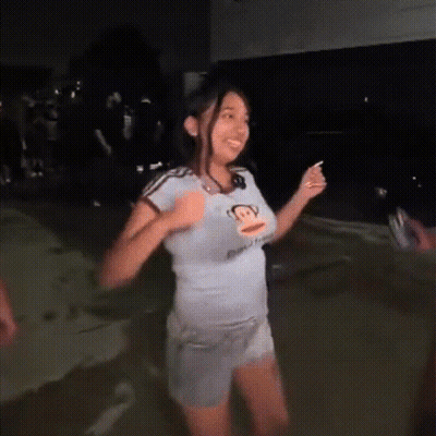 Woman In Paul Frank Shirt Dancing GIF