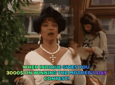 Woman In Pearl Necklace Says When Indicque Gives You 3000 On Winning Mother's Day Contest GIF