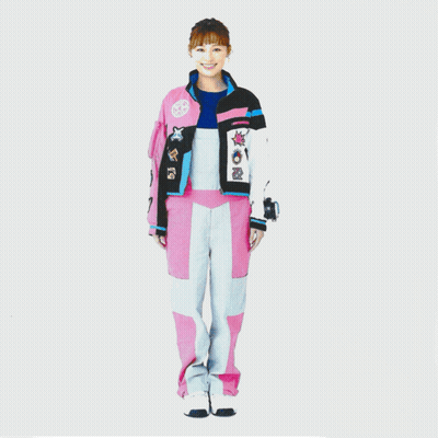 Woman In Pink And Black Outfit With Spro Sticker GIF