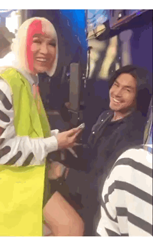 Woman In Pink And White Wig Talking Sticker