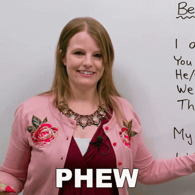 Woman In Pink Cardigan Phew GIF
