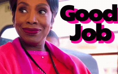 Woman In Pink Coat Smiling Good Job GIF