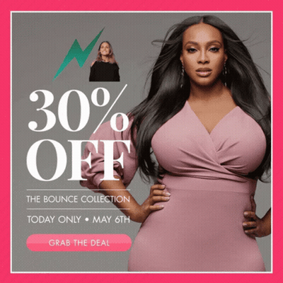 Woman In Pink Dress Advertising 30 Percent Off GIF