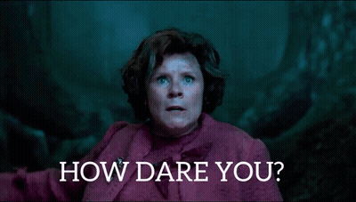 Woman In Pink Dress Asks How Dare You Dark Forest GIF