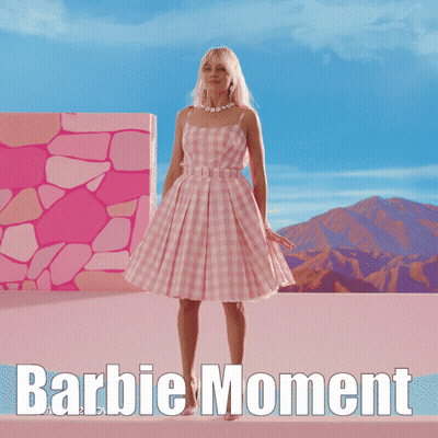 Woman In Pink Dress Barbie Moment GIF