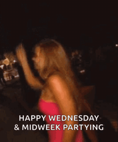 Woman In Pink Dress Dancing Happy Wednesday Midweek Partying GIF