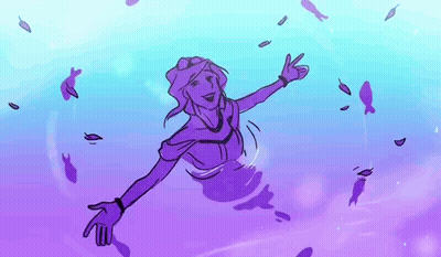 Woman In Pink Dress Dancing In Museum GIF