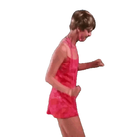 Woman In Pink Dress Dancing With Alicia Parks Ribbon Sticker