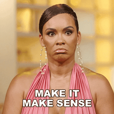Woman In Pink Dress Making Face Make It Make Sense GIF