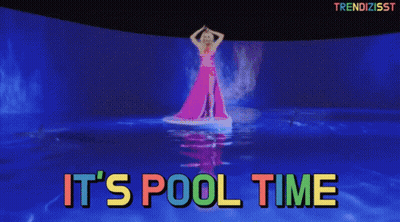Woman In Pink Dress On Paddle Board GIF