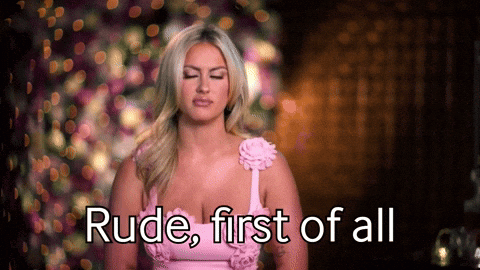 Woman In Pink Dress Rude First Of All GIF