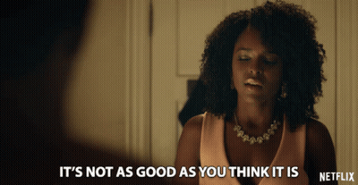 Woman In Pink Dress Saying It's Not As Good As You Think Netflix GIF