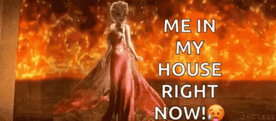 Woman In Pink Dress Saying Me In My House Right Now GIF