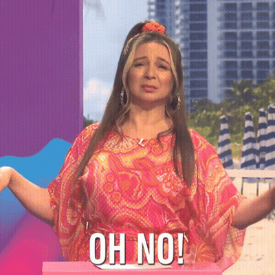 Woman In Pink Dress Saying Oh No GIF