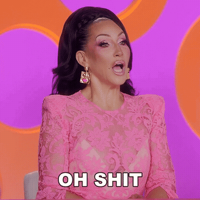 Woman In Pink Dress Saying Oh Shit GIF