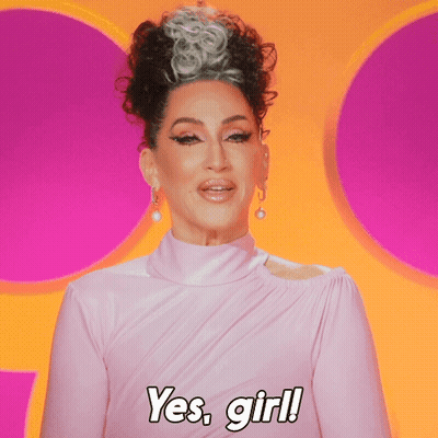 Woman In Pink Dress Saying Yes Girl GIF
