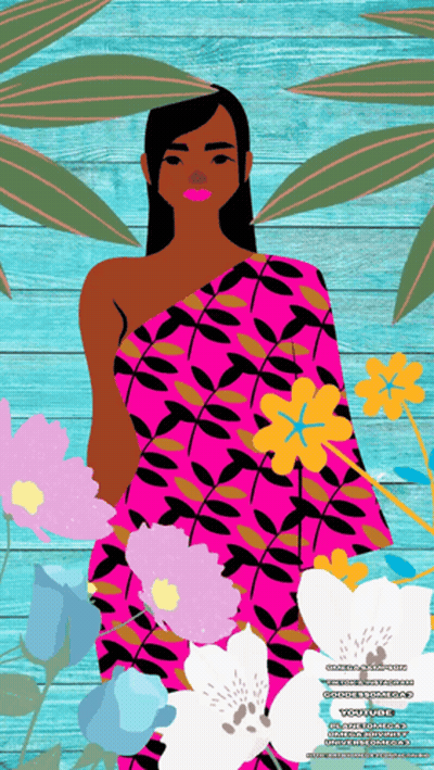 Woman In Pink Dress Surrounded By Flowers GIF