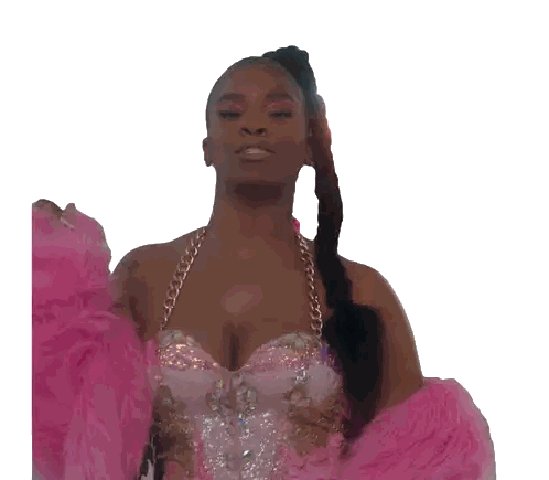 Woman In Pink Fur Coat And Corset Sticker