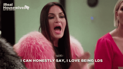 Woman In Pink Fur Coat Says I Can Honestly Say I Love Being LDS GIF