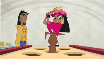 Woman In Pink Hat Next To Man In Yellow Hoodie GIF