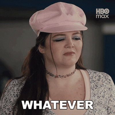 Woman In Pink Hat Saying Whatever GIF