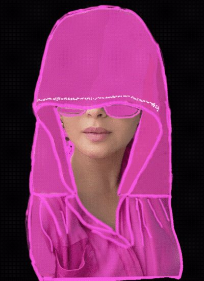 Woman In Pink Hoodie And Sunglasses Habibi GIF