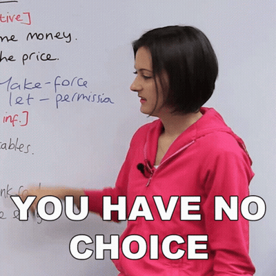 Woman In Pink Hoodie Says You Have No Choice GIF
