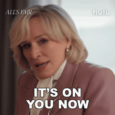 Woman In Pink Jacket Says It's On You Now GIF