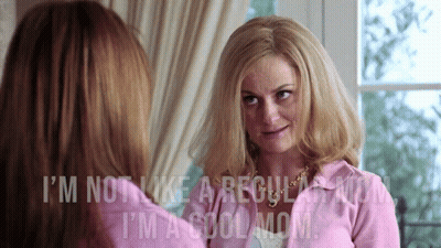 Woman In Pink Jacket Says Not Like Regular Mom GIF