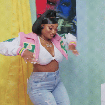 Woman In Pink Jacket With H GIF