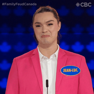 Woman In Pink Jacket With Jean-Luc Name Tag GIF