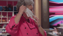 Woman In Pink Nervous Sweat GIF