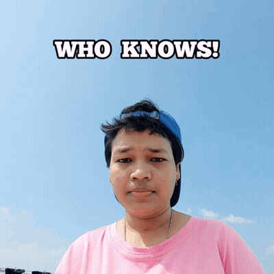 Woman In Pink Shirt And Blue Hat Who Knows GIF