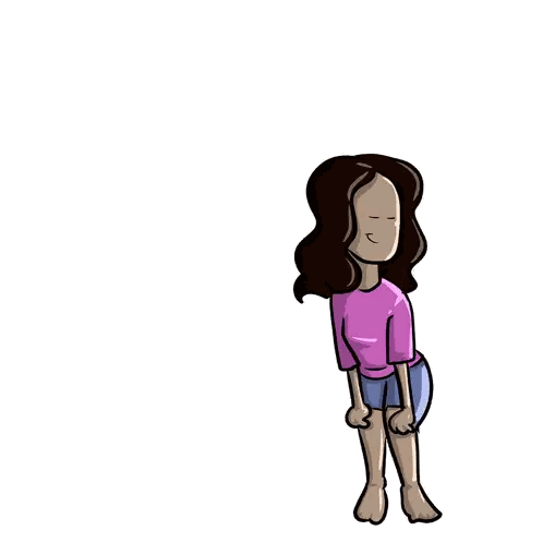 Woman In Pink Shirt And Blue Shorts Sticker
