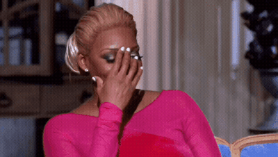 Woman In Pink Shirt Covering Face GIF