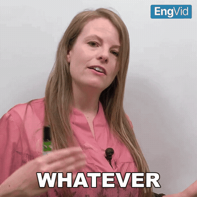 Woman In Pink Shirt Holding Bottle Saying Whatever GIF