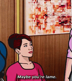 Woman In Pink Shirt Saying Maybe You're Lame GIF