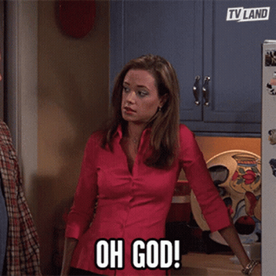 Woman In Pink Shirt Saying Oh God GIF