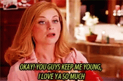 Woman In Pink Shirt Saying Okay You Guys Keep Me Young I Love Ya So Much GIF