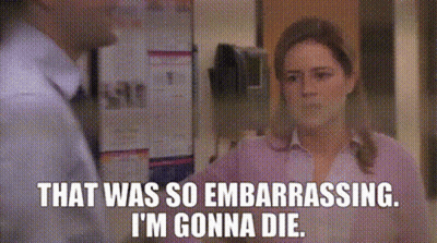 Woman In Pink Shirt Saying That Was Embarrassing GIF