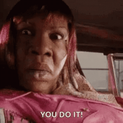 Woman In Pink Shirt Saying You Do It GIF