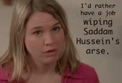 Woman In Pink Shirt Says I'd Rather Have A Job Wiping Saddam Hussein's Arse GIF